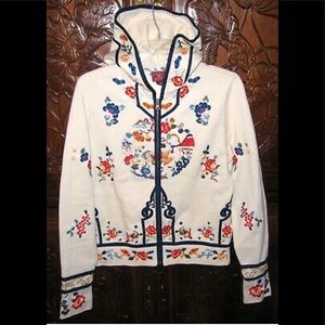 Lucky embroidered zippered sweater
